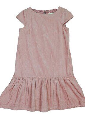 Anthropologie Maeve Dress Women's 4 Pink Lightweight Corduroy Shift Ruffle Hem